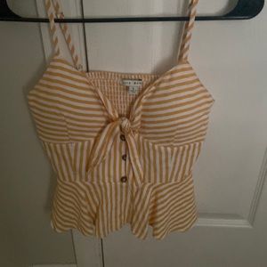 Yellow and white stripped shirt